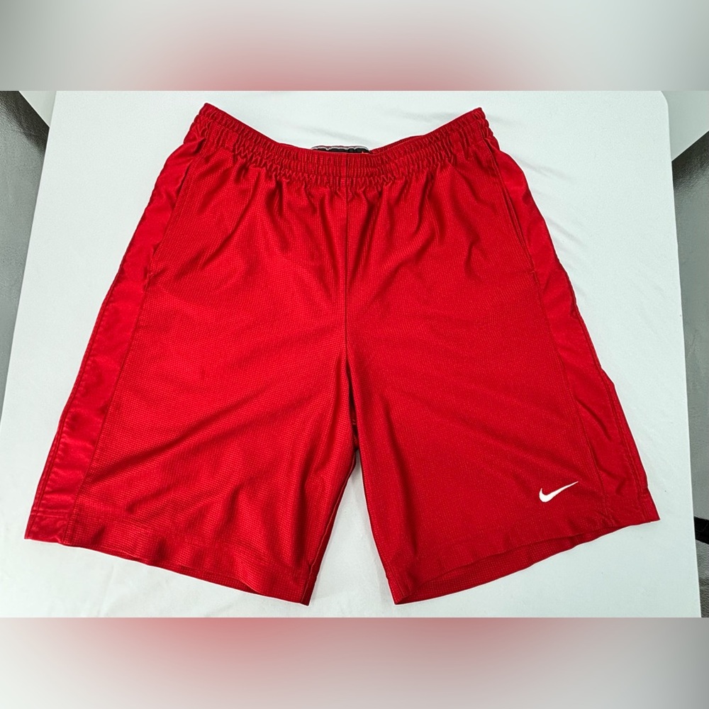 Vintage Nike Basketball Shorts Mens L Shiny Silky Dazzle Baggy Y2K Mesh Red